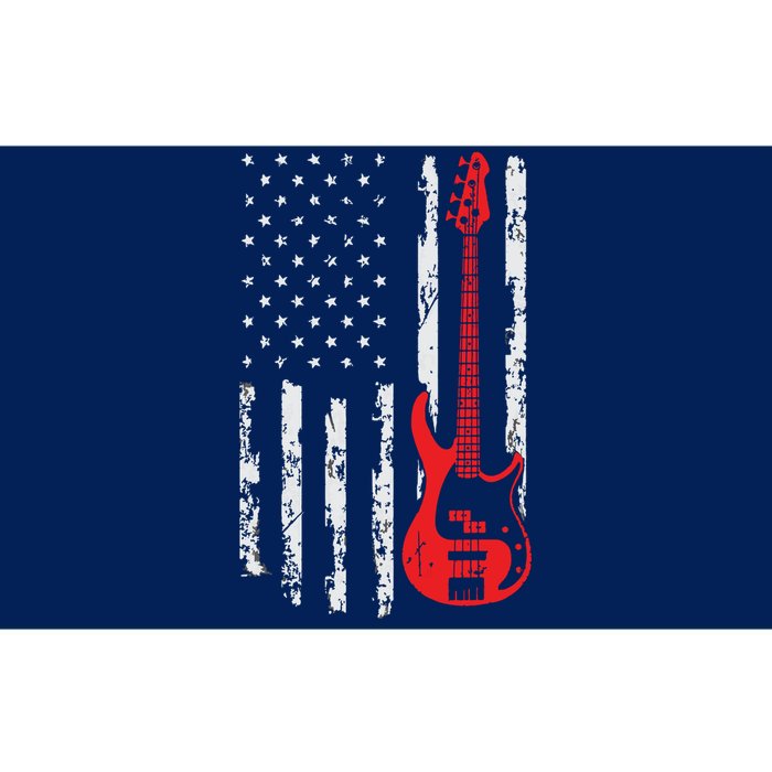 Bassist USA American Flag Bass Guitar Player Musician Bumper Sticker