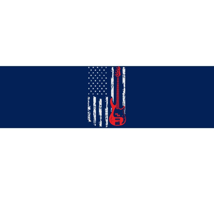 Bassist USA American Flag Bass Guitar Player Musician Bumper Sticker