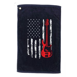 Bassist USA American Flag Bass Guitar Player Musician Platinum Collection Golf Towel