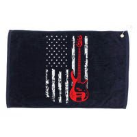 Bassist USA American Flag Bass Guitar Player Musician Grommeted Golf Towel