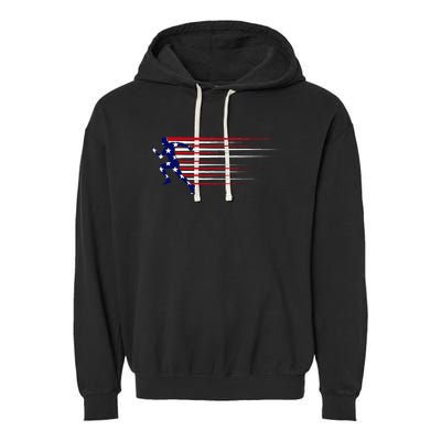 Best Usa American Flag Track And Field Gift Team Garment-Dyed Fleece Hoodie