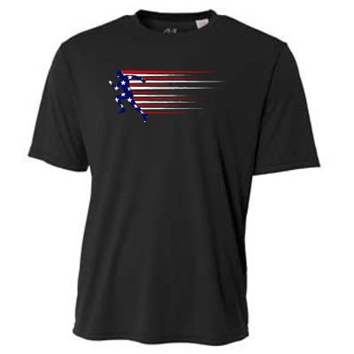 Best Usa American Flag Track And Field Gift Team Cooling Performance Crew T-Shirt