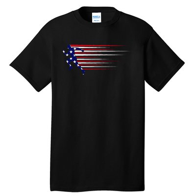 Best Usa American Flag Track And Field Gift Team Tall T-Shirt