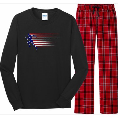 Best Usa American Flag Track And Field Gift Team Long Sleeve Pajama Set