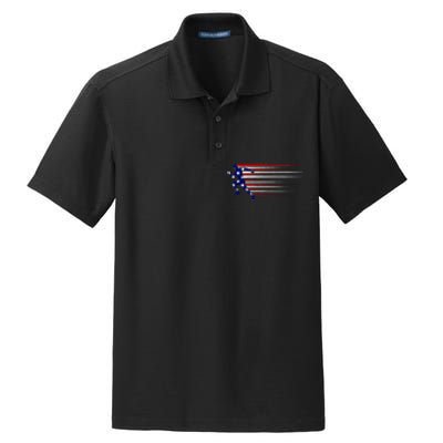 Best Usa American Flag Track And Field Gift Team Dry Zone Grid Polo