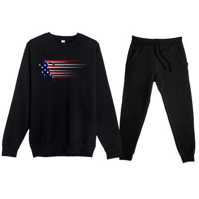 Best Usa American Flag Track And Field Gift Team Premium Crewneck Sweatsuit Set