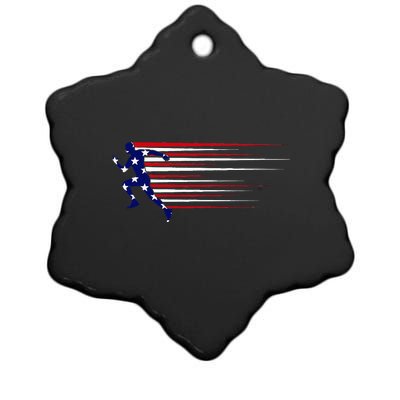 Best Usa American Flag Track And Field Gift Team Ceramic Star Ornament