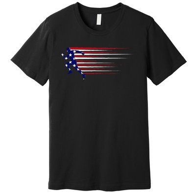 Best Usa American Flag Track And Field Gift Team Premium T-Shirt