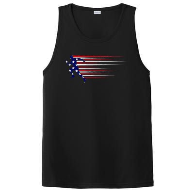 Best Usa American Flag Track And Field Gift Team PosiCharge Competitor Tank