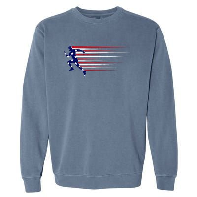 Best Usa American Flag Track And Field Gift Team Garment-Dyed Sweatshirt