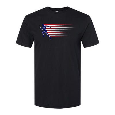 Best Usa American Flag Track And Field Gift Team Softstyle CVC T-Shirt