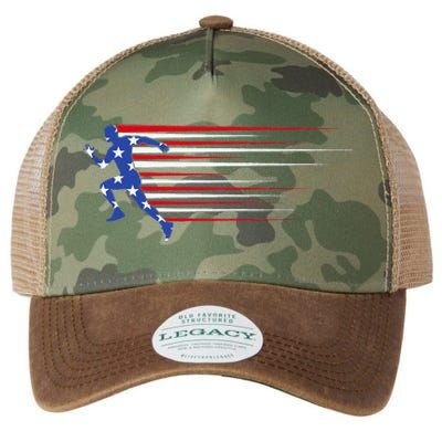 Best USA American Flag Track And Field Gift Team Legacy Tie Dye Trucker Hat