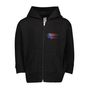 Best USA American Flag Track And Field Gift Team Toddler Zip Fleece Hoodie