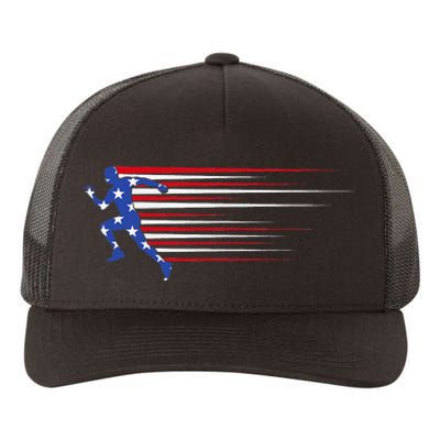 Best USA American Flag Track And Field Gift Team Yupoong Adult 5-Panel Trucker Hat