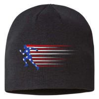 Best USA American Flag Track And Field Gift Team Sustainable Beanie