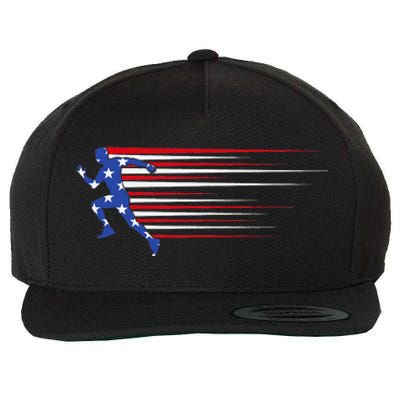 Best USA American Flag Track And Field Gift Team Wool Snapback Cap