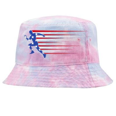 Best USA American Flag Track And Field Gift Team Tie-Dyed Bucket Hat