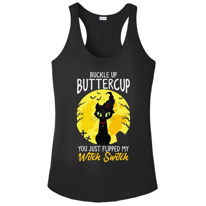 Buckle Up Buttercup You Just Flipped My Witch Switch Sassy Ladies PosiCharge Competitor Racerback Tank