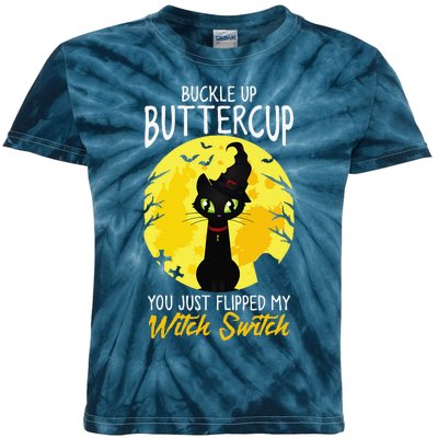 Buckle Up Buttercup You Just Flipped My Witch Switch Sassy Kids Tie-Dye T-Shirt