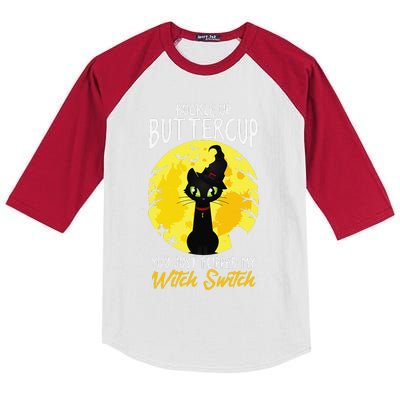 Buckle Up Buttercup You Just Flipped My Witch Switch Sassy Kids Colorblock Raglan Jersey