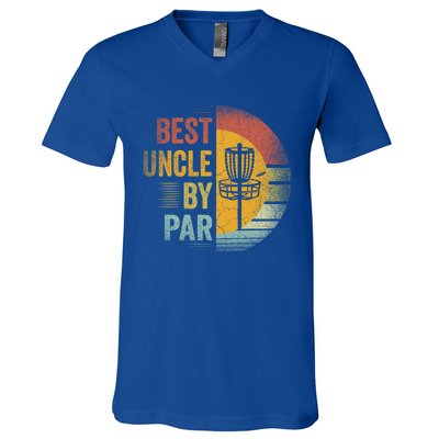 Best Uncle By Par Disc Golf Frisbee Golfer FatherS Day Cool Gift V-Neck T-Shirt