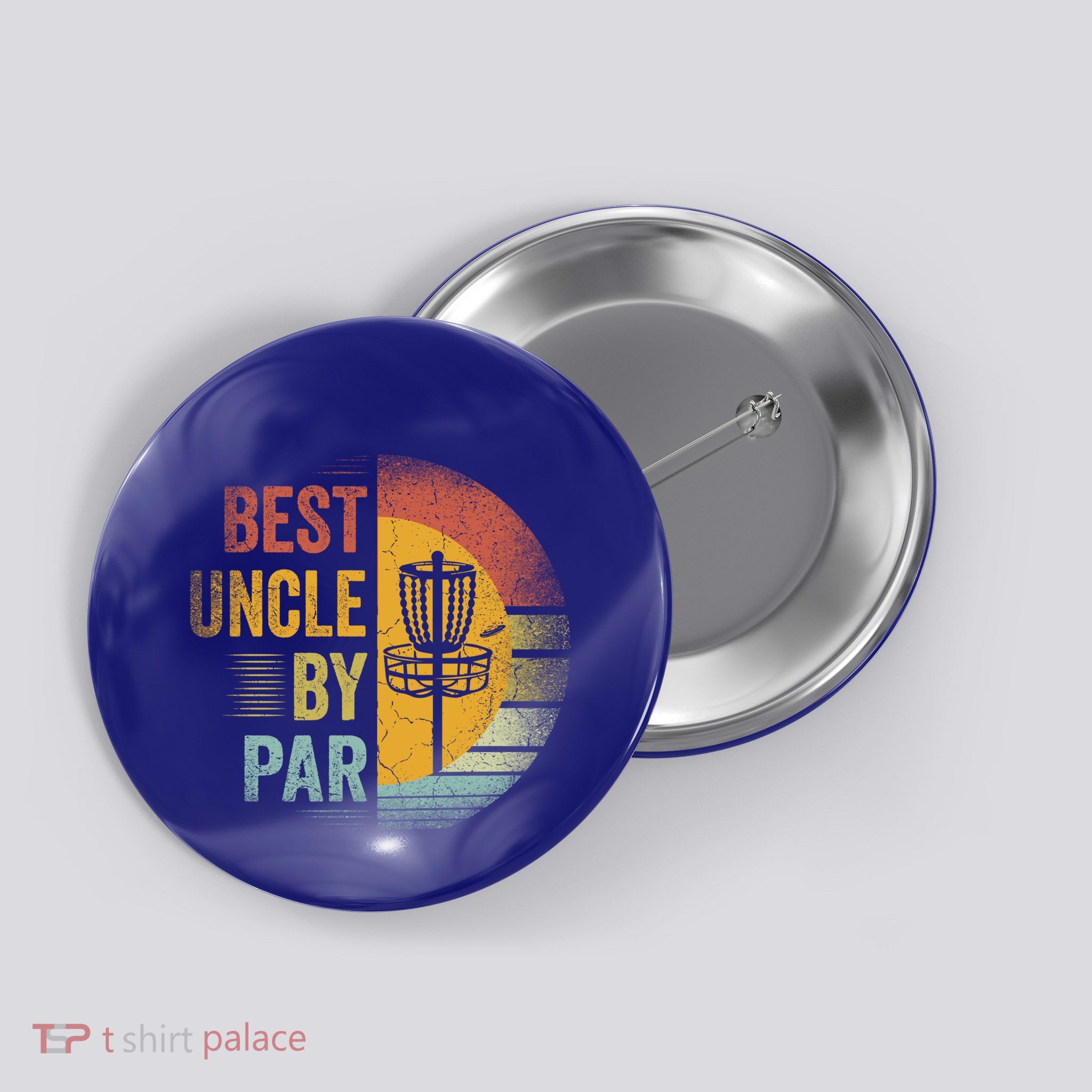Best Uncle By Par Disc Golf Frisbee Golfer FatherS Day Cool Gift Button