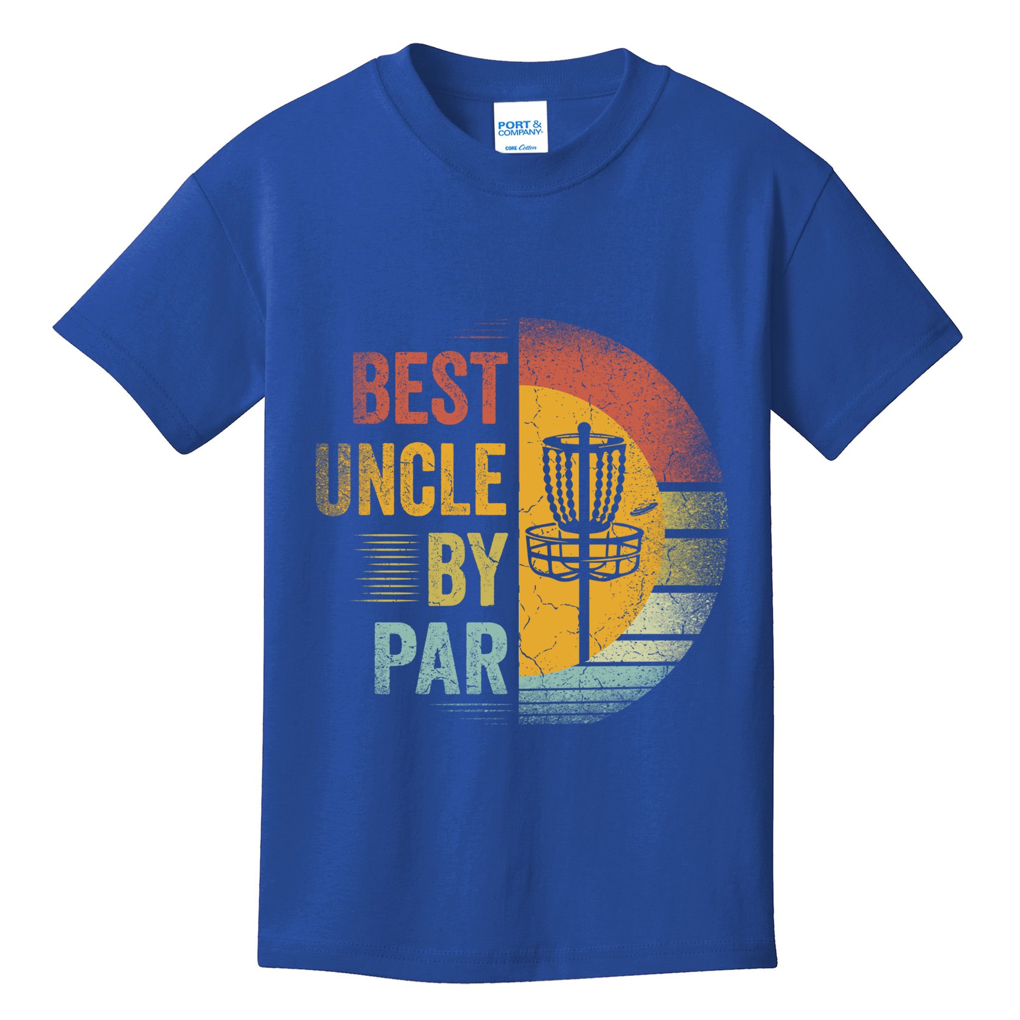 Best Uncle By Par Disc Golf Frisbee Golfer FatherS Day Cool Gift Kids T-Shirt