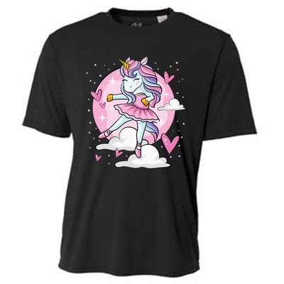 Ballet Unicorn Ballerina Cute Dance Cooling Performance Crew T-Shirt