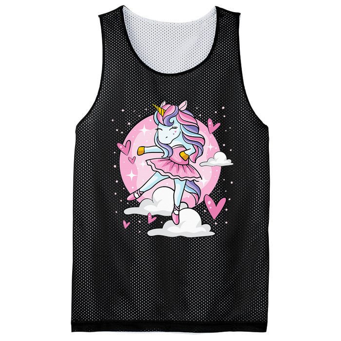 Ballet Unicorn Ballerina Cute Dance Mesh Reversible Basketball Jersey Tank