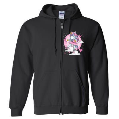 Ballet Unicorn Ballerina Cute Dance Full Zip Hoodie