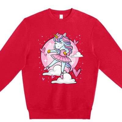 Ballet Unicorn Ballerina Cute Dance Premium Crewneck Sweatshirt