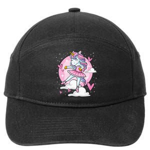 Ballet Unicorn Ballerina Cute Dance N Girl 7-Panel Snapback Hat