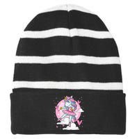 Ballet Unicorn Ballerina Cute Dance N Girl Striped Beanie with Solid Band