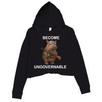 Become Ungovernable Crop Fleece Hoodie