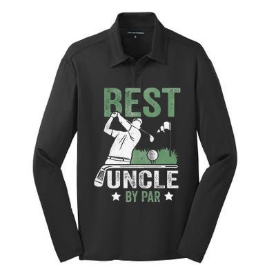 Best Uncle By Par Fathers Day Golf Gift Silk Touch Performance Long Sleeve Polo