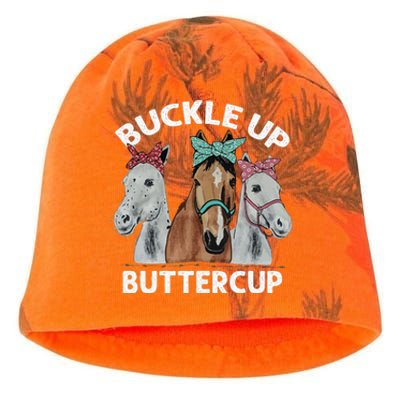 Buckle Up Buttercup Horses Kati - Camo Knit Beanie