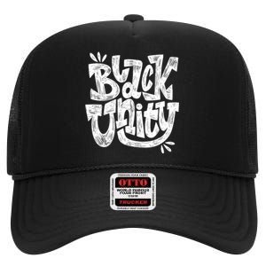 Black Unity High Crown Mesh Back Trucker Hat