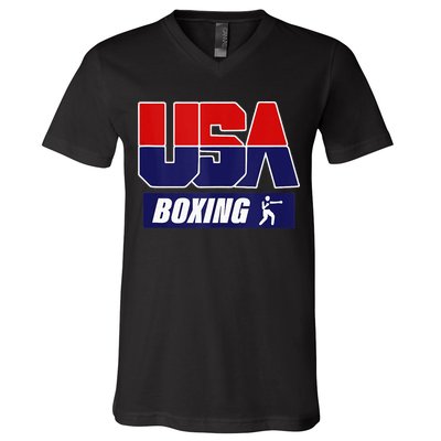 Boxing USA V-Neck T-Shirt