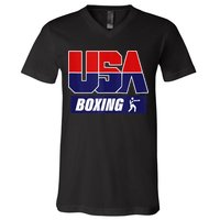Boxing USA V-Neck T-Shirt