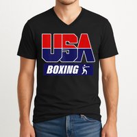 Boxing USA V-Neck T-Shirt