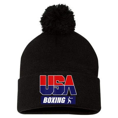 Boxing USA Pom Pom 12in Knit Beanie
