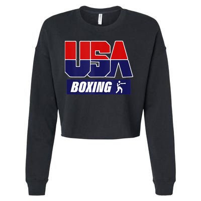 Boxing USA Cropped Pullover Crew