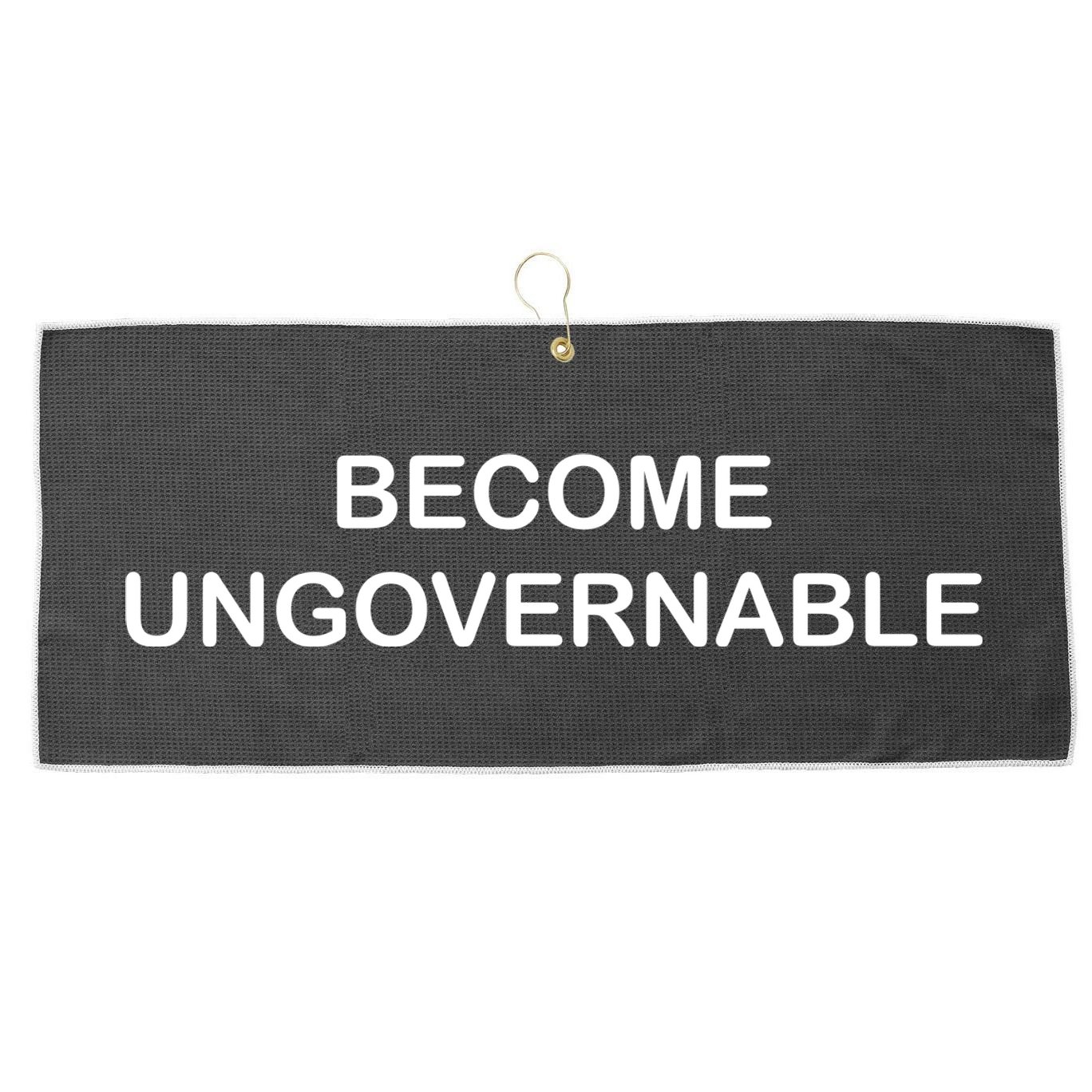Become Ungovernable Large Microfiber Waffle Golf Towel