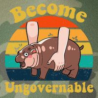 Become Ungovernable Baby Hippo Moo Deng Funny Meme Legacy Tie Dye Trucker Hat