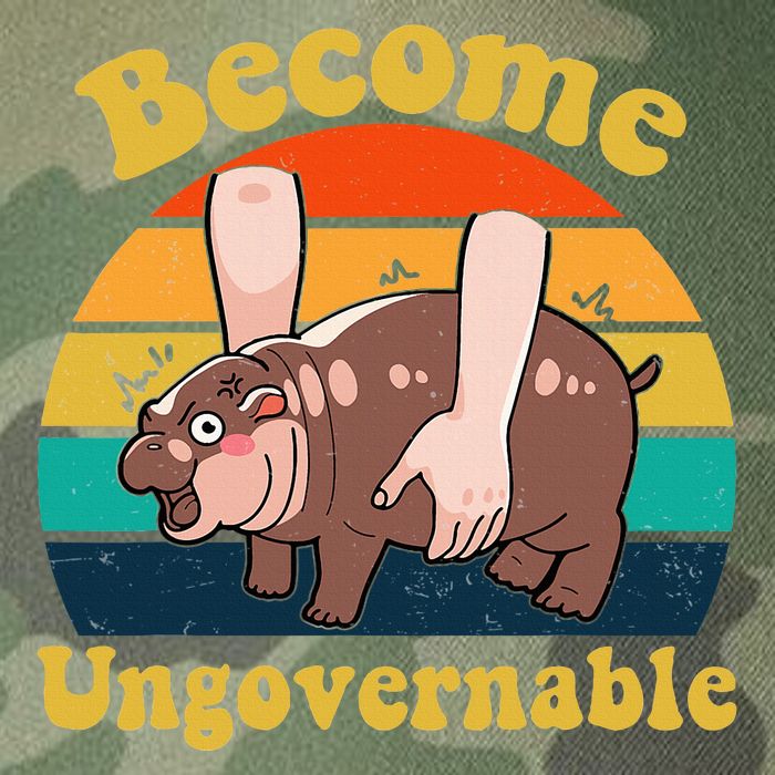 Become Ungovernable Baby Hippo Moo Deng Funny Meme Legacy Tie Dye Trucker Hat
