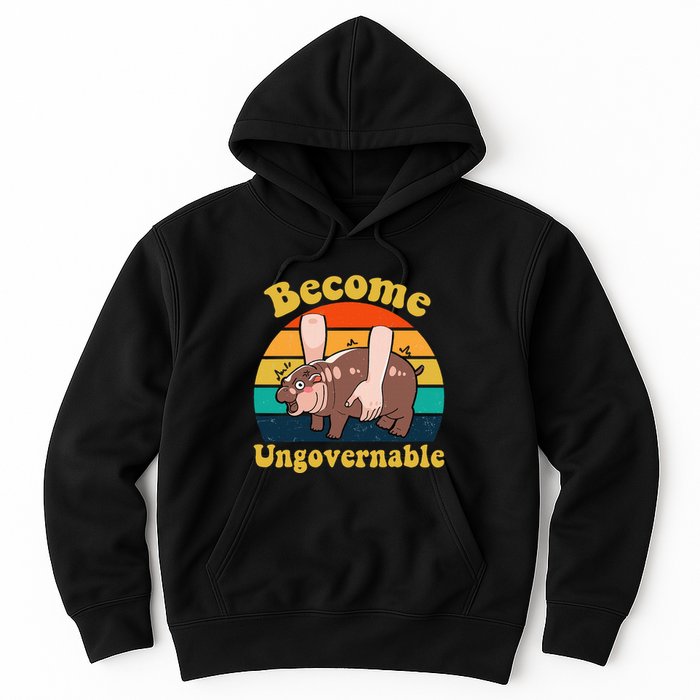 Become Ungovernable Baby Hippo Moo Deng Funny Meme Hoodie