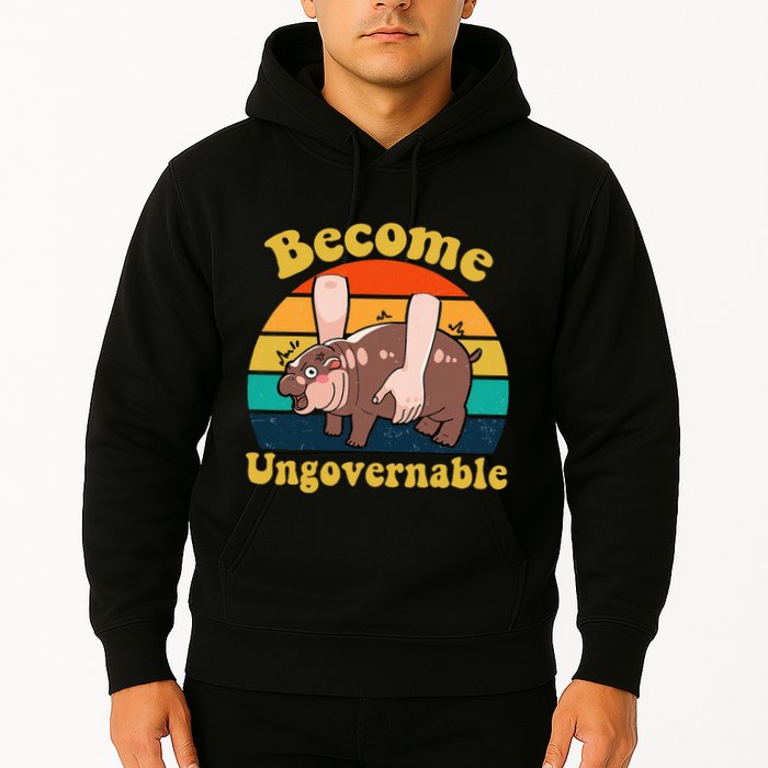 Become Ungovernable Baby Hippo Moo Deng Funny Meme Hoodie