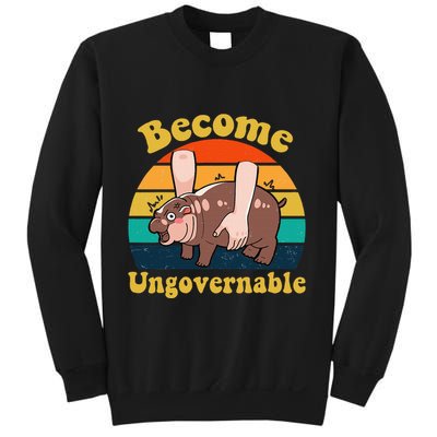 Become Ungovernable Baby Hippo Moo Deng Funny Meme Sweatshirt