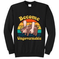 Become Ungovernable Baby Hippo Moo Deng Funny Meme Sweatshirt