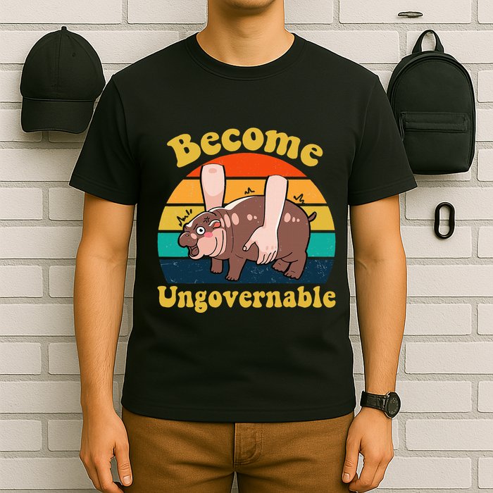 Become Ungovernable Baby Hippo Moo Deng Funny Meme T-Shirt